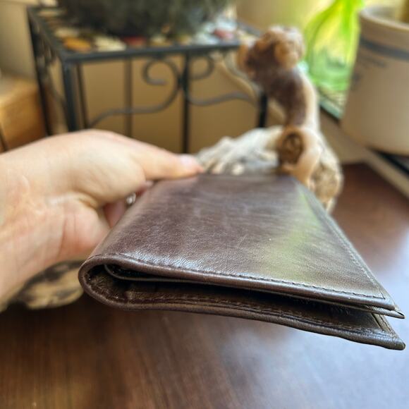 Vtg Large Pierre Cardin Brown Leather Wallet Checkbook Designer - Picture 10 of 10